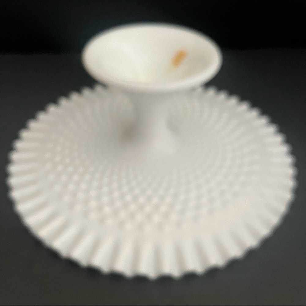 Fenton Milk Glass Cake Stand 13” White Pedestal - Picture 3 of 16